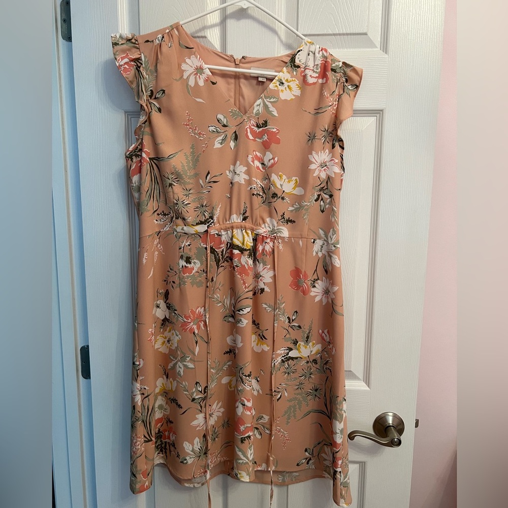 Pink floral dress LOFT